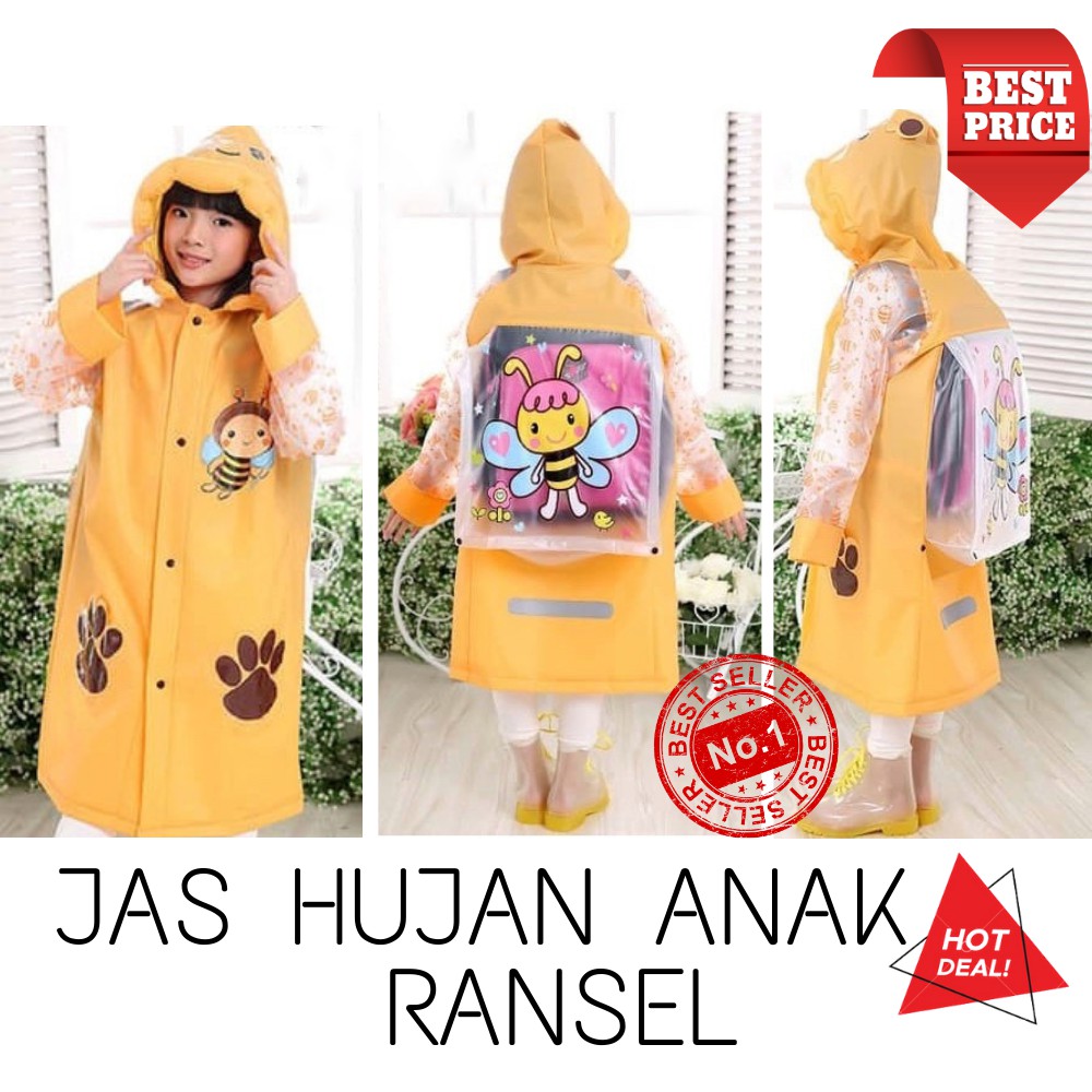 JAS HUJAN ANAK Perempuan Karakter / Jas Hujan Anak Laki Laki Ransel PREMIUM Raincoat Anak MURAH