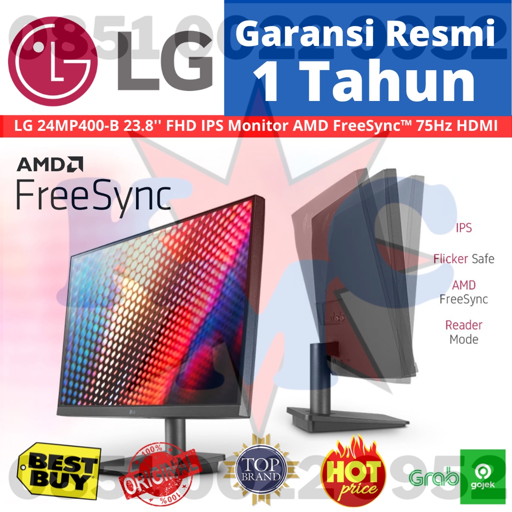 LG 24MP400-B 23.8&quot; FHD IPS Monitor LED AMD FreeSync™ 75Hz HDMI