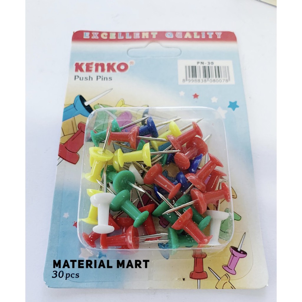 Paku Payung Warna Warni | Push Pins PN 30 | Penancap Kertas Per (Box) Material Mart
