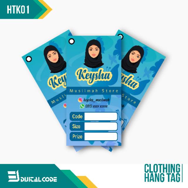 

HTK01 Hang Tag Label Produk Baju Celana Pakaian 4x8 cm