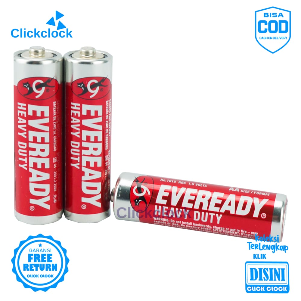 Batu Baterai Jam Dinding Eveready AA Batere Merah Awet Original