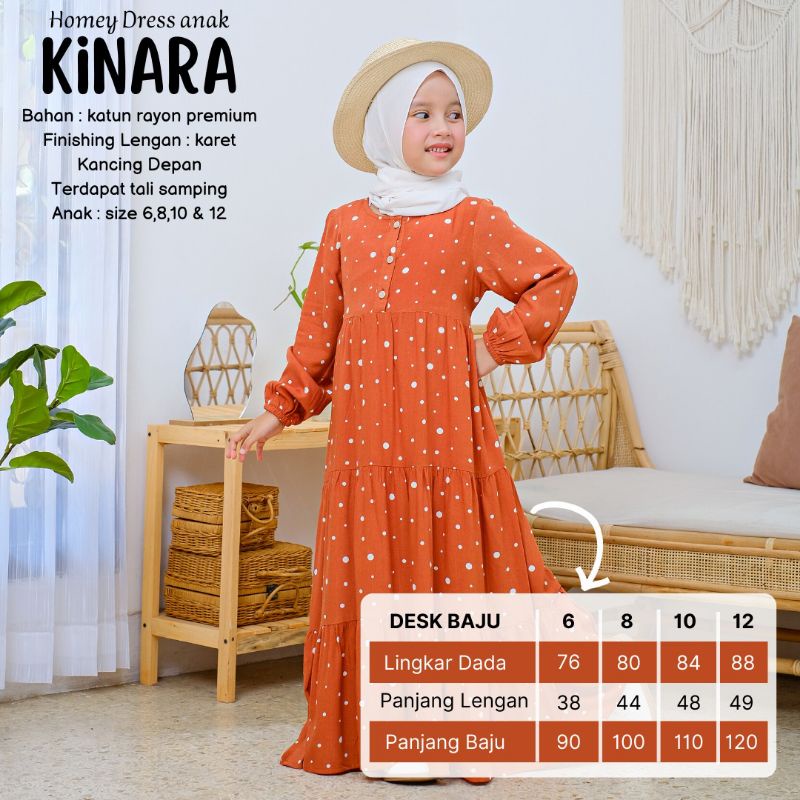 Gamis Anak Motif Polkadot Kinara Dress Muslimah Anak Usia 4-12tahun By BeautyOne Homey Dress Anak Motif Bahan Katun Rayon Premium Nyaman Dipakai | Bisa Cod