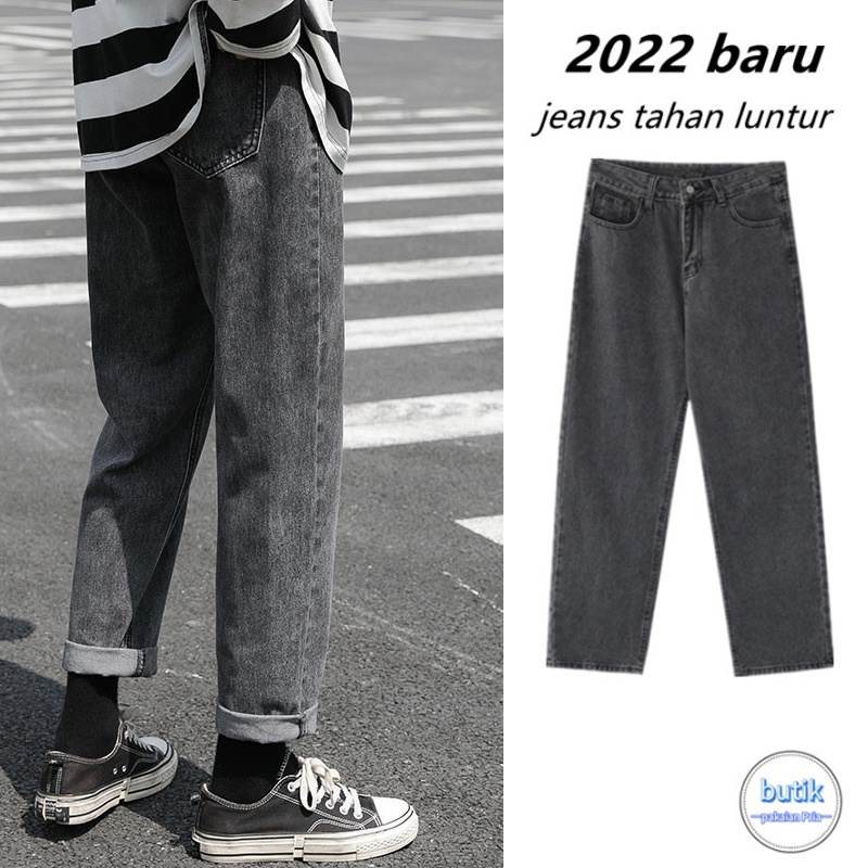 Celana Cargo Jeans Pria Celana jeans panjang pria korean style slim fit jeans Celana Denim hitam celana jeans pria