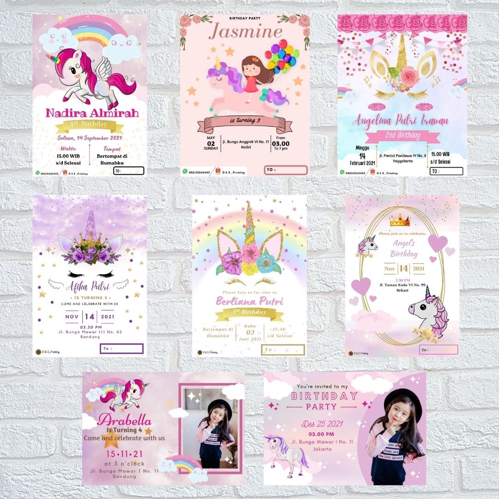 Undangan Ulang Tahun Unicorn Ver.