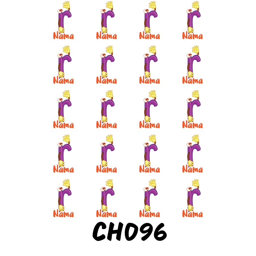 

Sticker Nama Cutting Label Waterproof Tahan Air Huruf 96 (CH096)