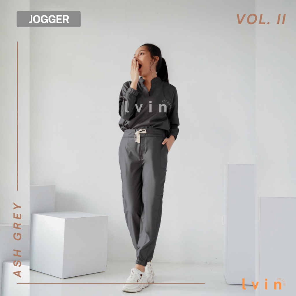 [ Lvin ] Vol II  - Baju OKA Joger Lengan Panjang Mandarin Collar / Baju Jaga / Set Baju Celana Jaga Oka / Dokter Lengan Pendek / Baju OK / Dare Series