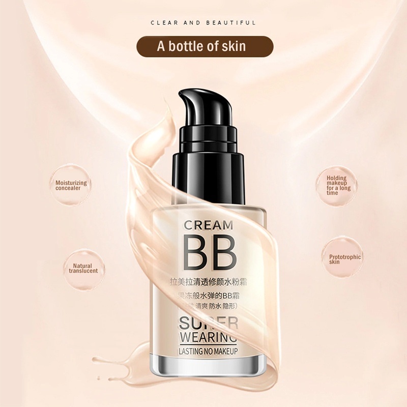 Lameila BB Cream Korean Super Wearing Makeup Face Base 2 Moisturizing Liquid Foundation