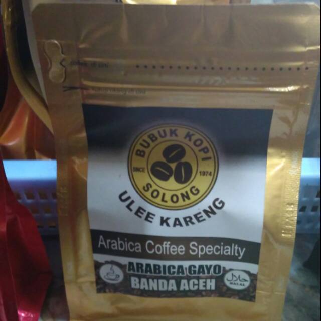 

Bubuk kopi solong ulee Kareng Arabika Gayo 100 gram