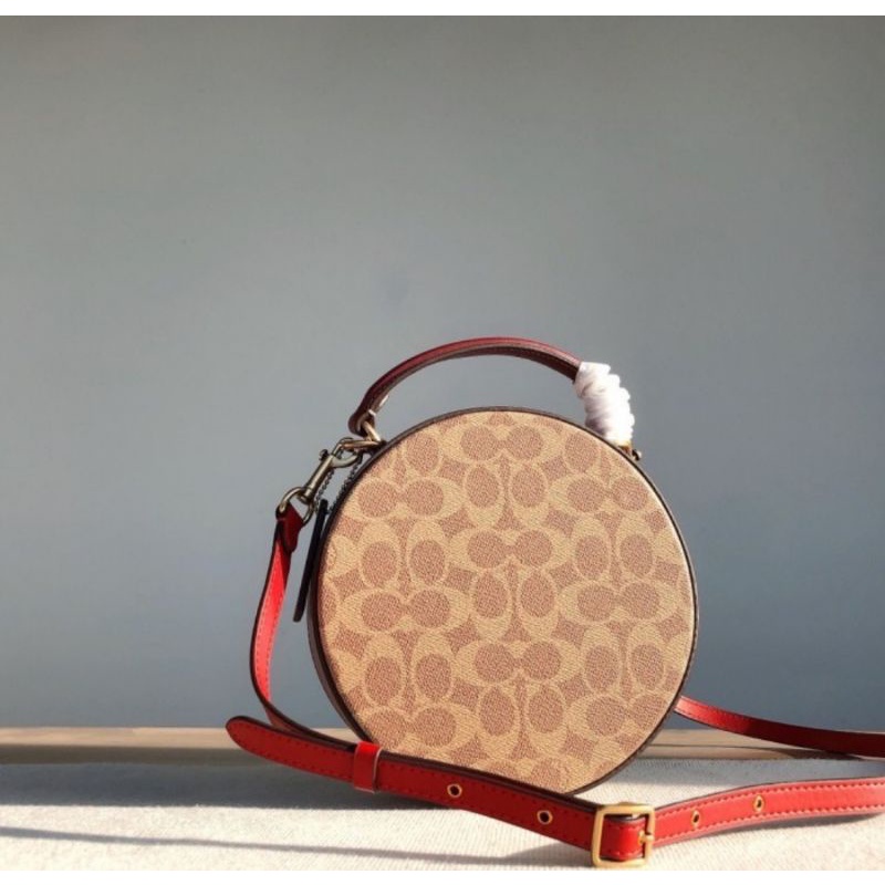 Coach Lunar New Year Circle Bag In Signature Canvas(C2444)