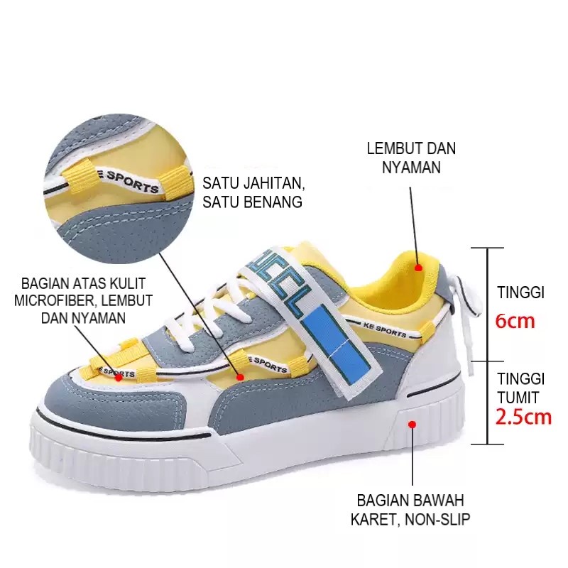 COD New Item !!! M19 Sepatu Sneakers Wanita Korea Casual Sport Shoes Sapatu Sneaker Cewek Import-2