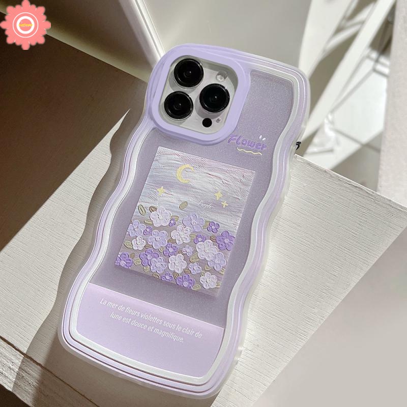 Soft Case Motif Lukisan Bunga Ungu Untuk Vivo V25E V25 Y22 Y22S V20 V21 V23E Y75 Y55 T1 Y20i Y12s Y11 Y15 Y33S Y12 Y21 Y21I Y20