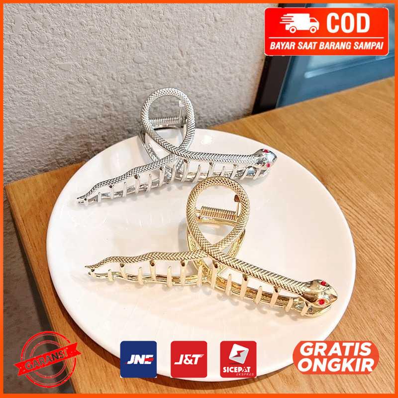 Jepitan Rambut Snake Grab Shark Metal Hair Clip ZC1