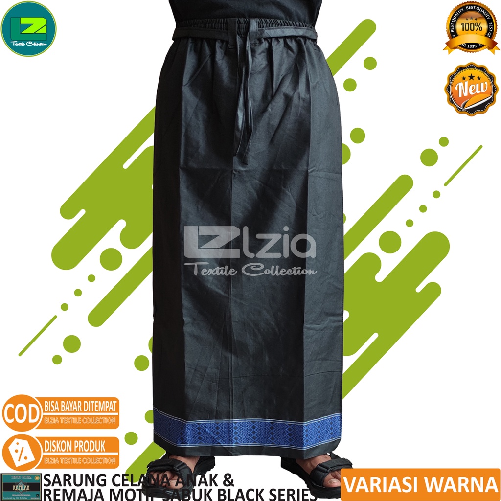 Sarung Celana Anak &amp; Remaja Hitam Celana Sarung Instan Black Edition 4 - 15 Tahun