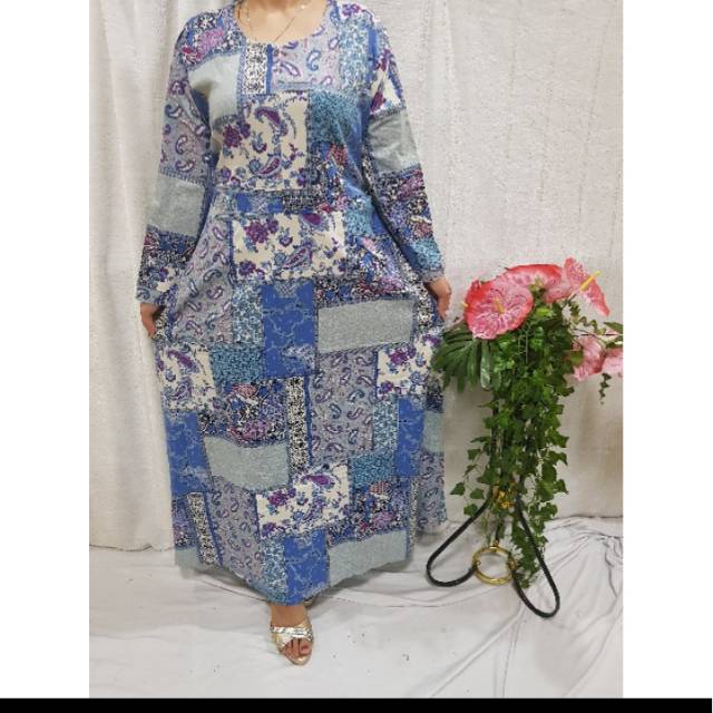 Gamis katun melar ld 120/130 jumbo busui