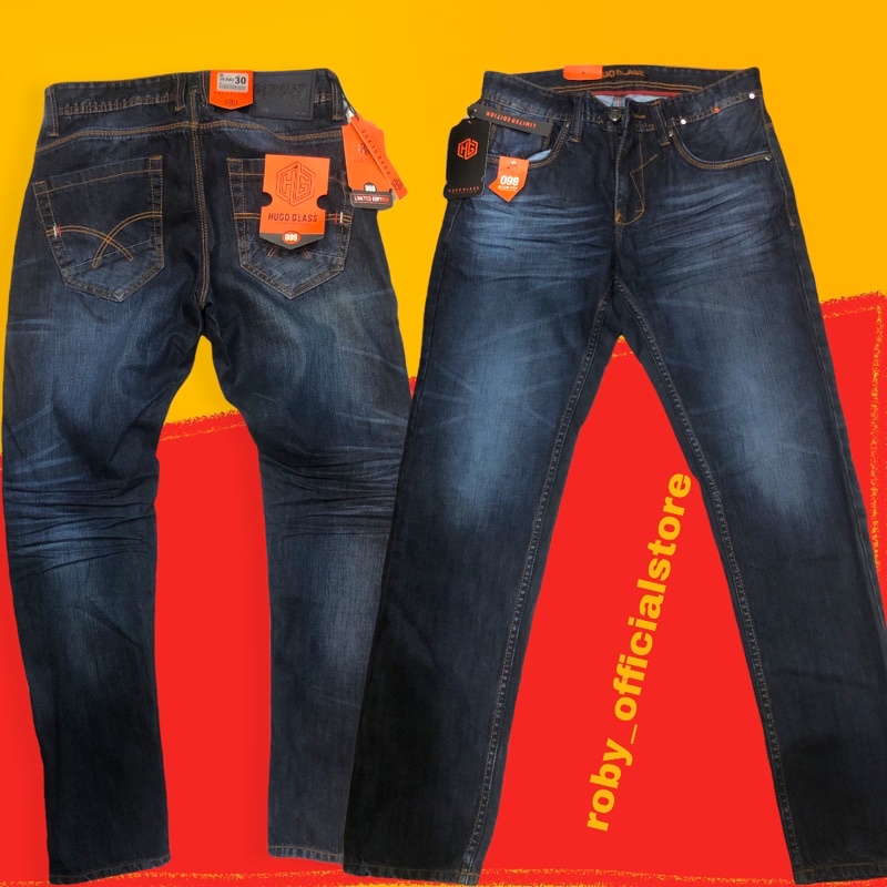 Celana Levis Pria/Cowok Panjang Standart Non STRECH Karet