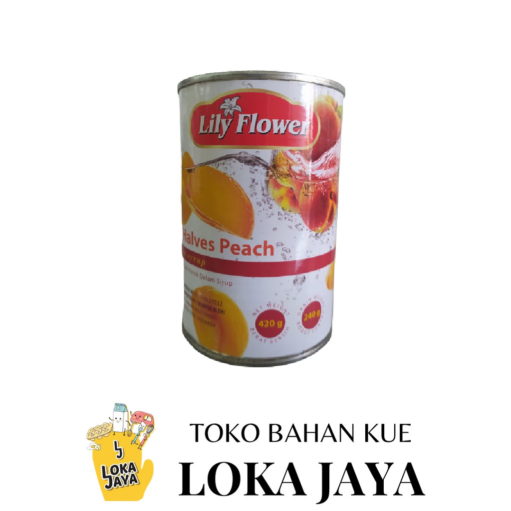 

LILY FLOWER BUAH KALENG RASA PEACH HALVES 420 GR