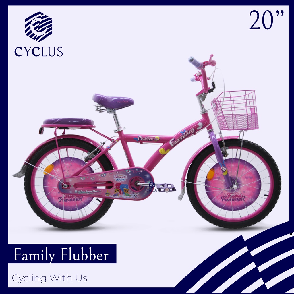 Sepeda Anak Family Flubber 20 Inch Keranjang Boncengan Perempuan