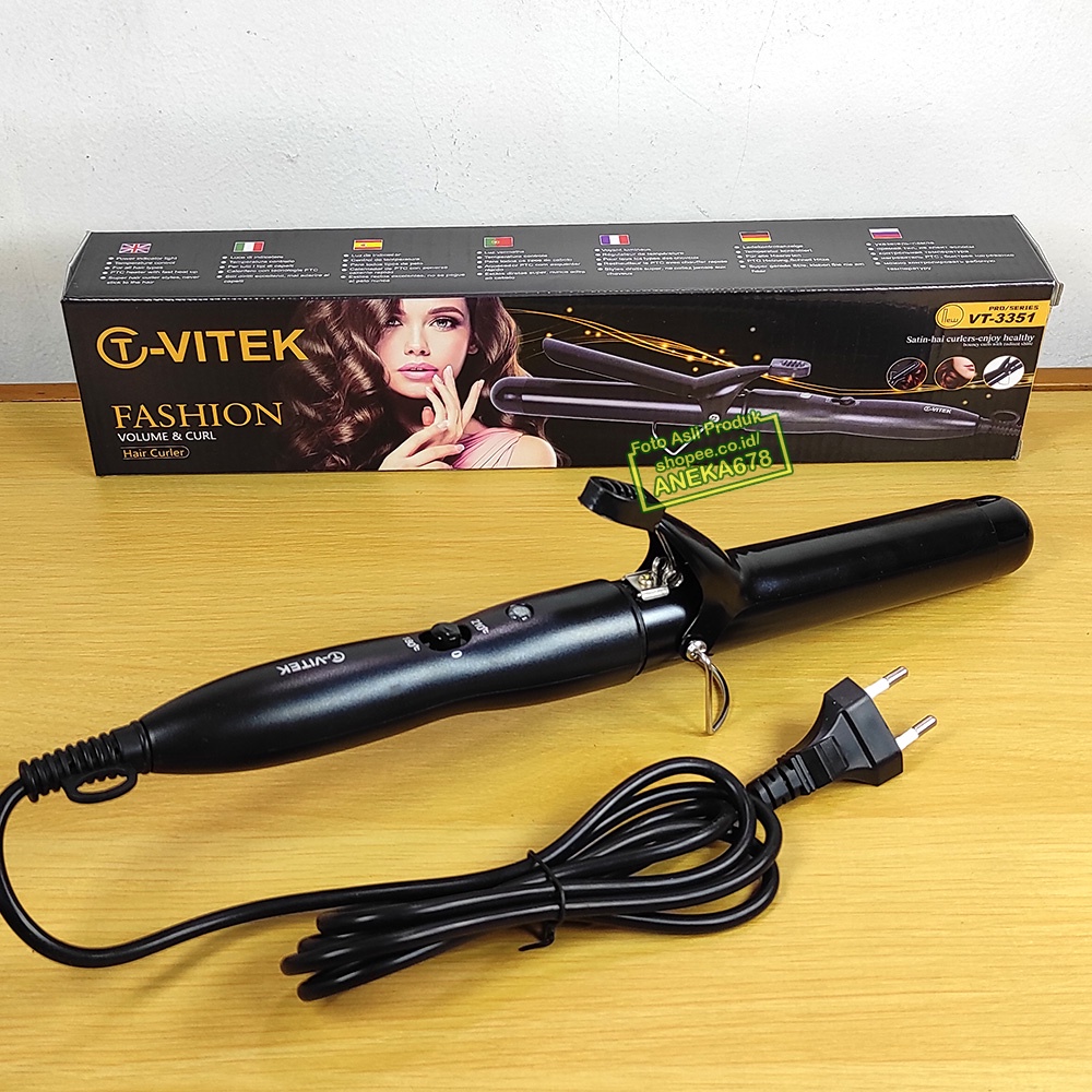 CURLING IRON ALAT CATOK RAMBUT CATOKAN KERITING CURLY T-VITEK VT 3351