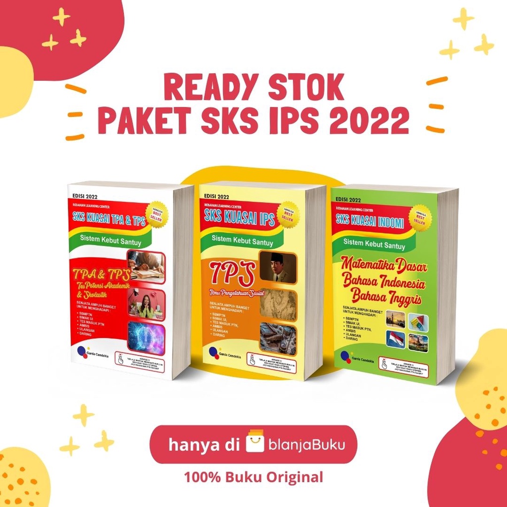 BUKU SKS / PAKET KUASAI IPS SISTEM KEBUT SANTUY / BUKU UTBK SOSHUM / BUKU SKS SBMPTN SOSHUM