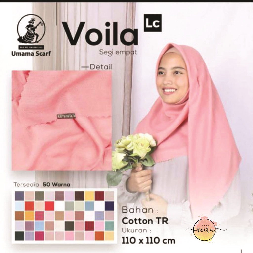 [BISA COD] Umama Kerudung / Hijab Voal Voila Segiempat LC (Laser Cut)