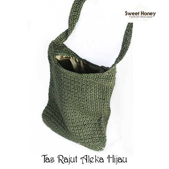 Sweet Honey ~ Tas Selempang Rajut Bali Aleka Size Besar L [Bisa COD Bayar di tempat]