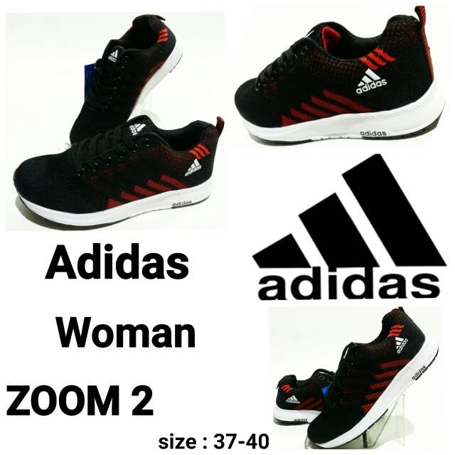 Sepatu Sneakers Adidas Zoom 2 Woman Murah Dan Terbaru Black Red