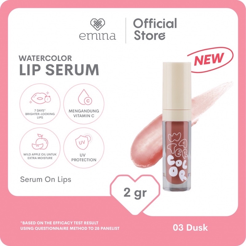 EMINA Watercolor Lip Serum Indonesia / Lipstick Facial Wash Face Scrub Micellar Essence Toner Day Night Eye Cream Sunscreen Sheet Sleeping Clay Mask Masker Moisturizing Tint Ink Matte Gloss Balm / Bright Stuff Acne Colorfit Sun Protection Battle Spf Paket