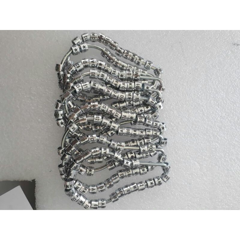 ISTIMEWA. ring burung murai batu warna silver tulisan hitam custom nama.harga/25biji