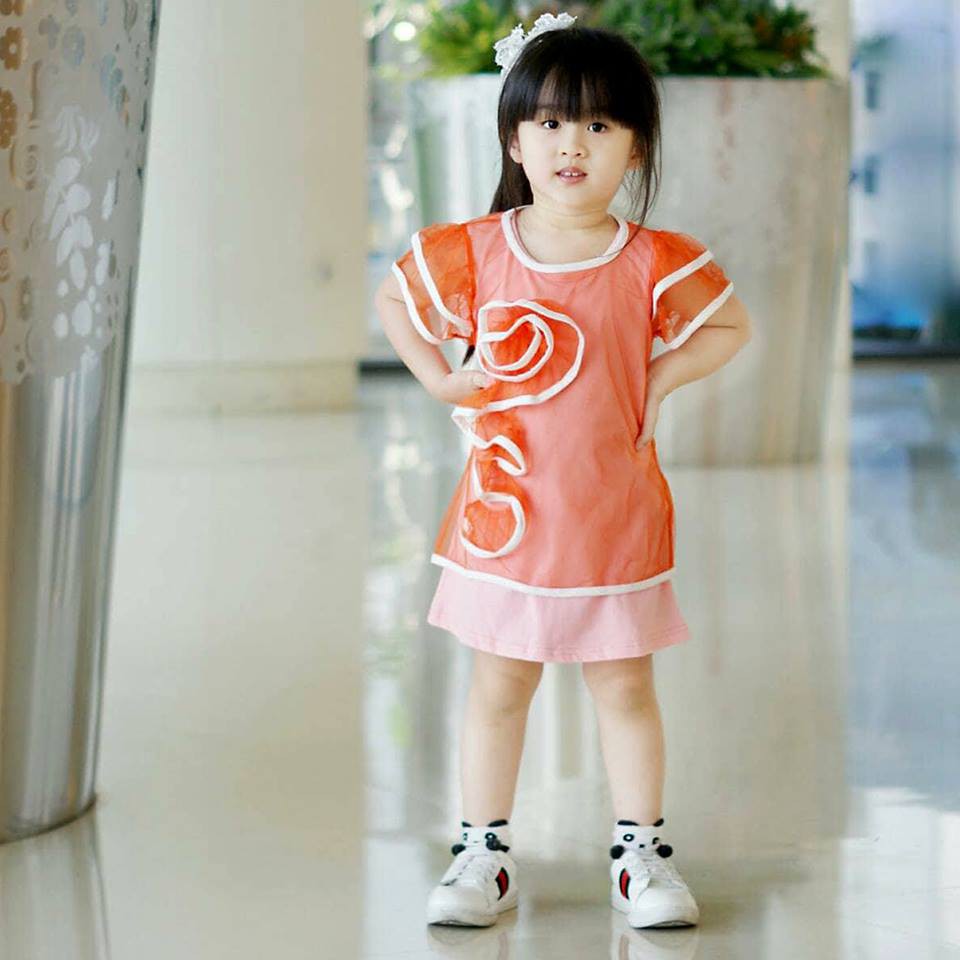 Dress Anak Cewek Princess Linley Orange