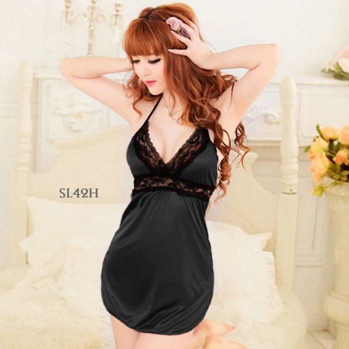 [PRODUK TERLARIS] LINGERIE SEXY SLEEPWEAR BAJU TIDUR WANITA DEWASA HITAM SL42H