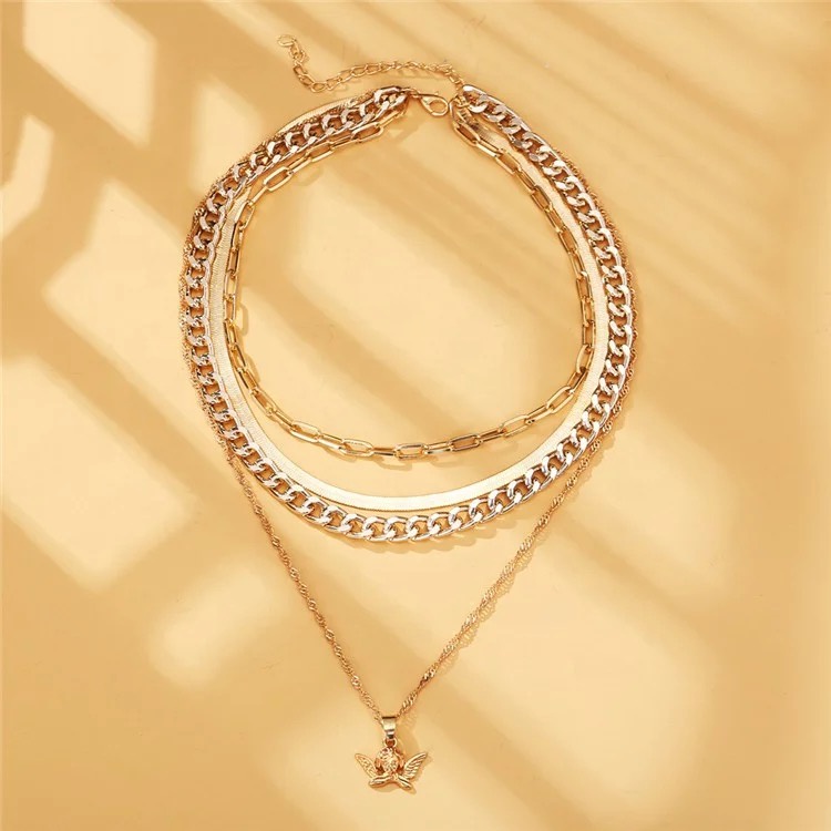 Kalung Choker Multilayer Rantai Jangkar Dalika