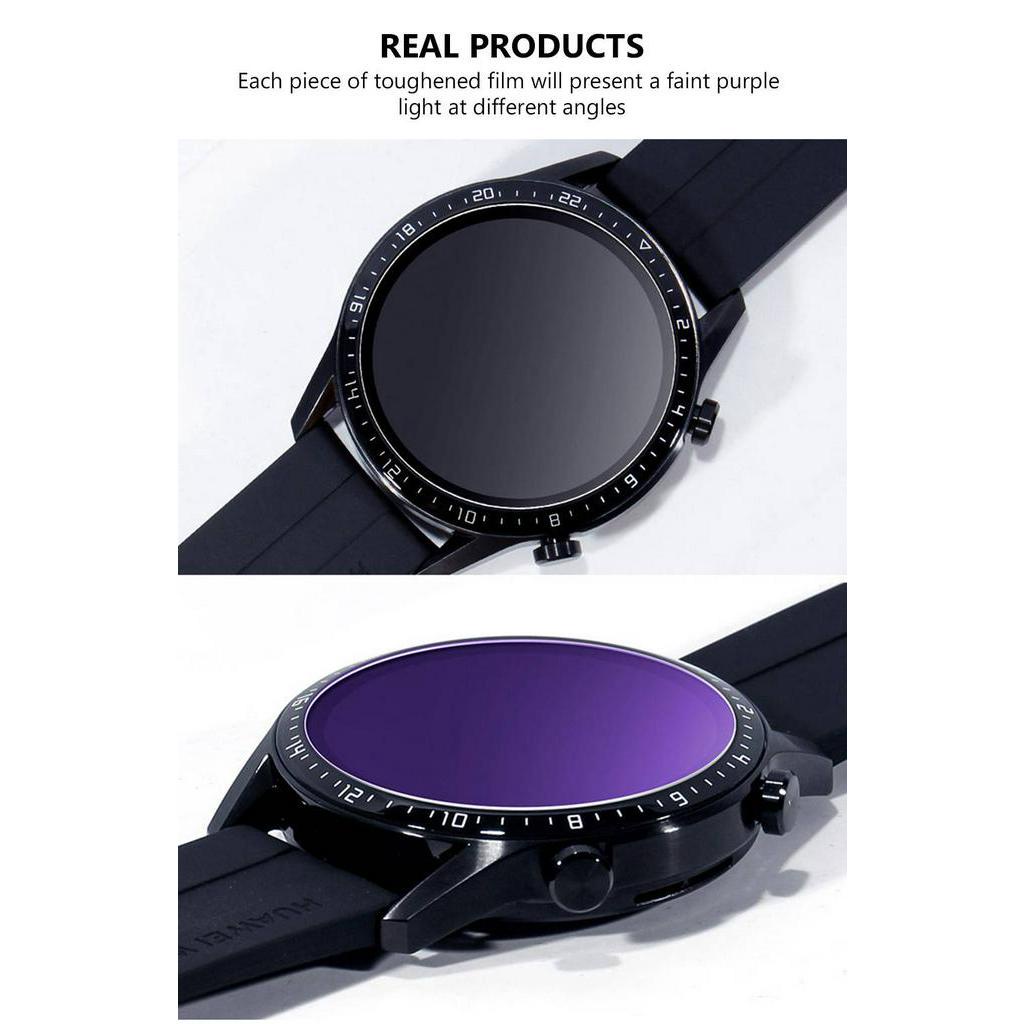 Tempered Glass Pelindung Layar Smartwatch Samsung Huawei Garmin Dw Bentuk Bulat Ukuran 26mm - 40mm