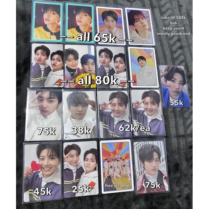 photocard pc set pob ktown jihoon, pc yoshikyu, pc jeongwoo, pc yedam kit, pc mashihoon, pc mashiho,
