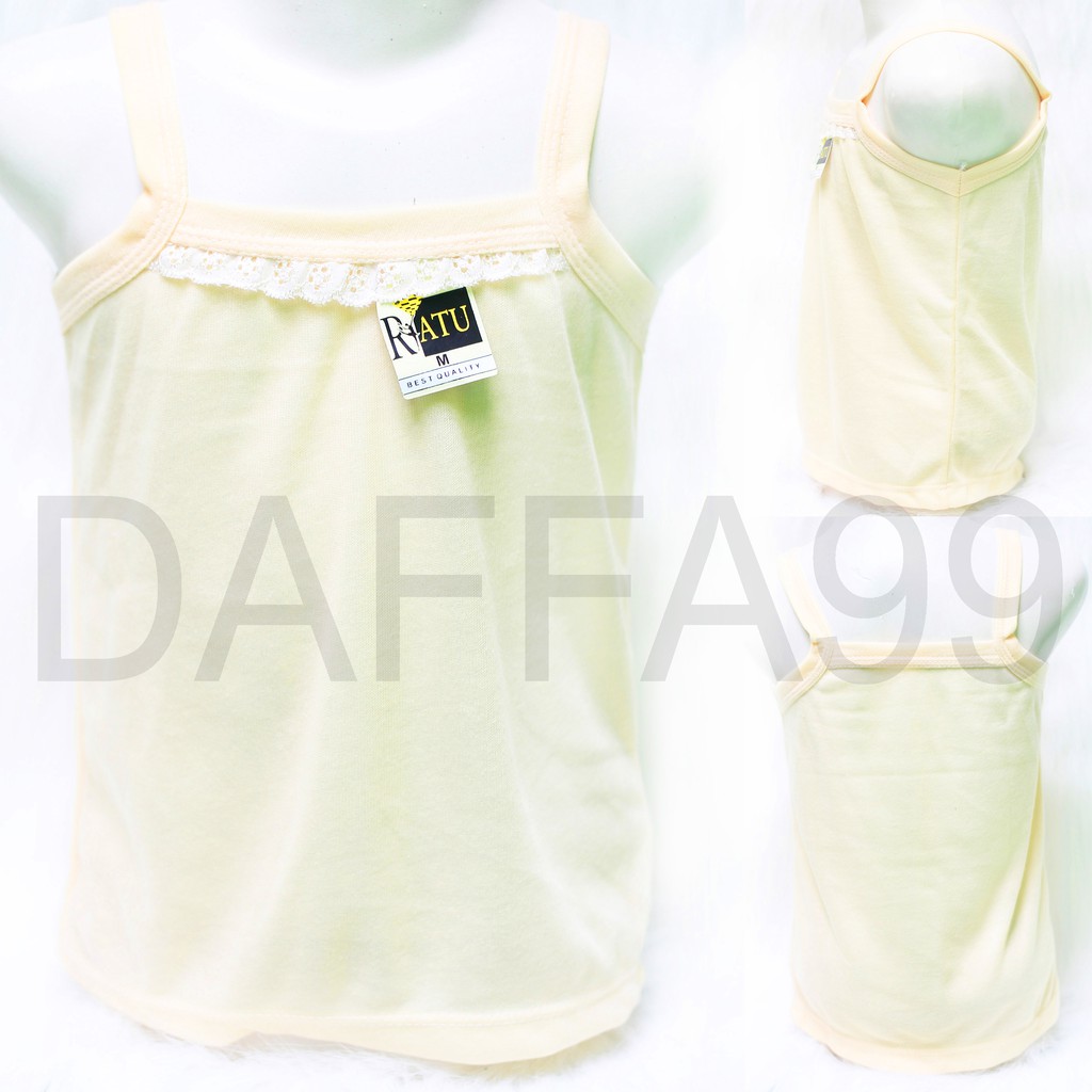 Kaos Dalam Anak/ Singlet Anak TK - SD dan Balita Warna Size M L XL 3L Aksen RENDA