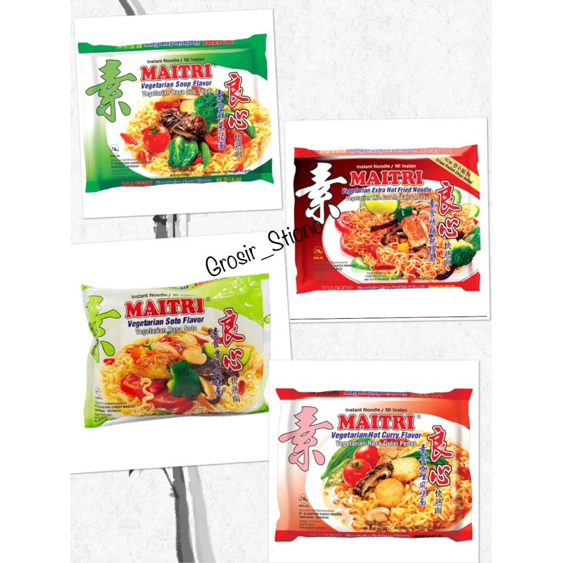 Mie Vegetarian Maitri 80g/ Mie Instan Vege Maitri