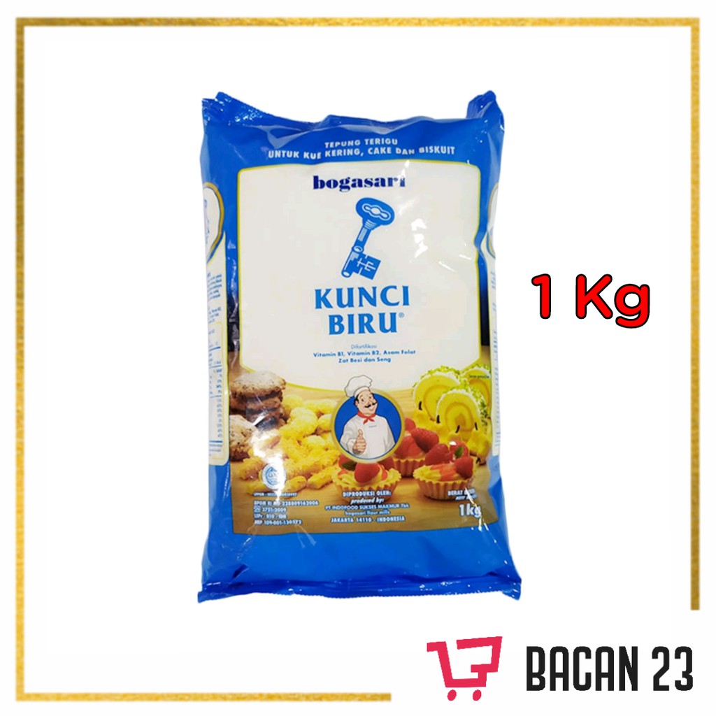 Tepung Terigu Kunci Biru (1kg) Bogasari / Tepung Terigu / Bacan 23 - Bacan23