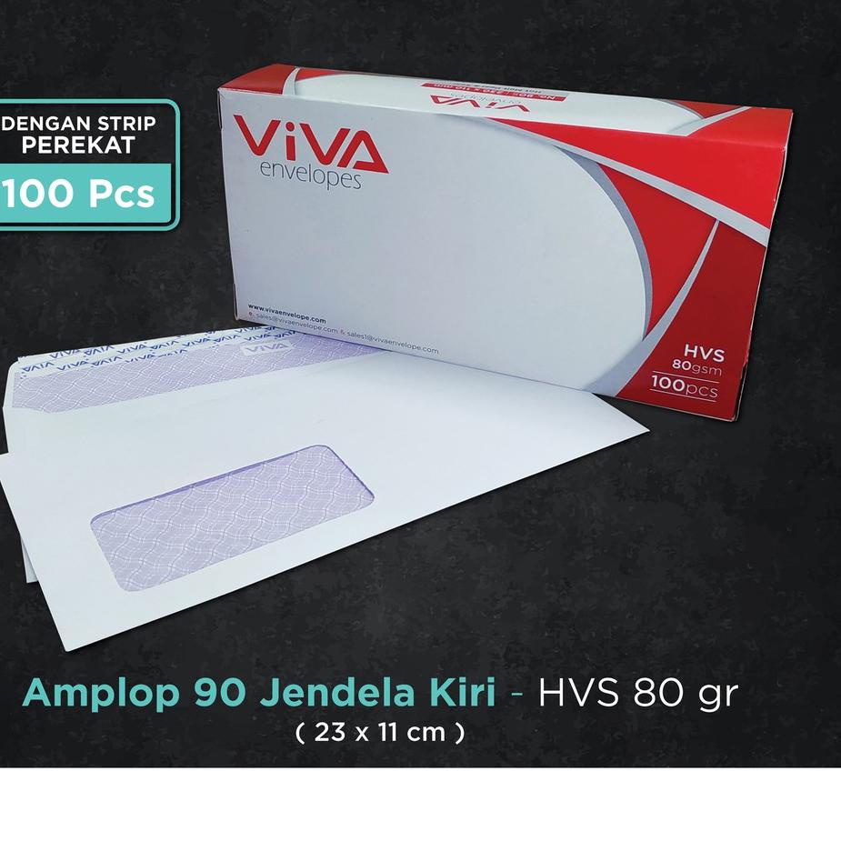 

ECONSAVE Amplop Putih Jendela Kiri No.90 HVS 80 gr Viva (1 Pack isi 100 lembar)