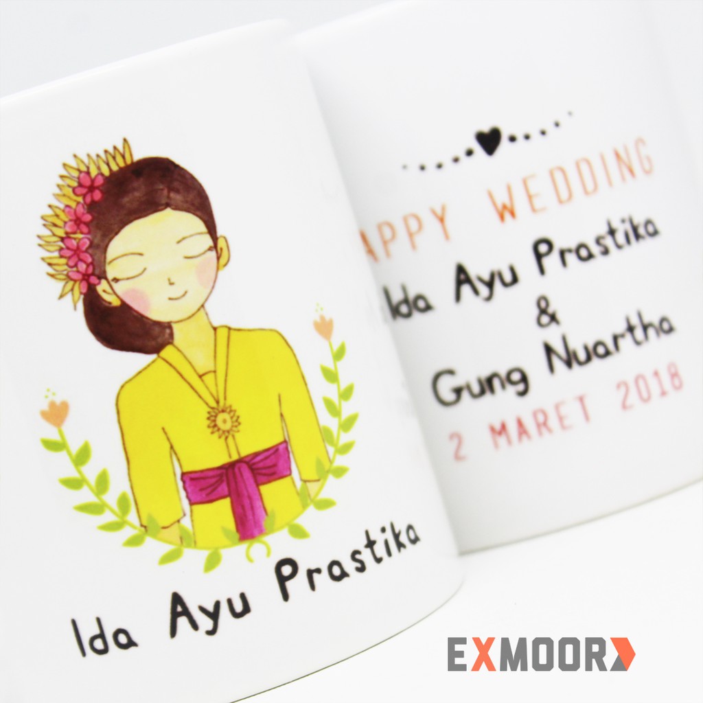 Mug Couple Adat Bali untuk Kado Pernikahan