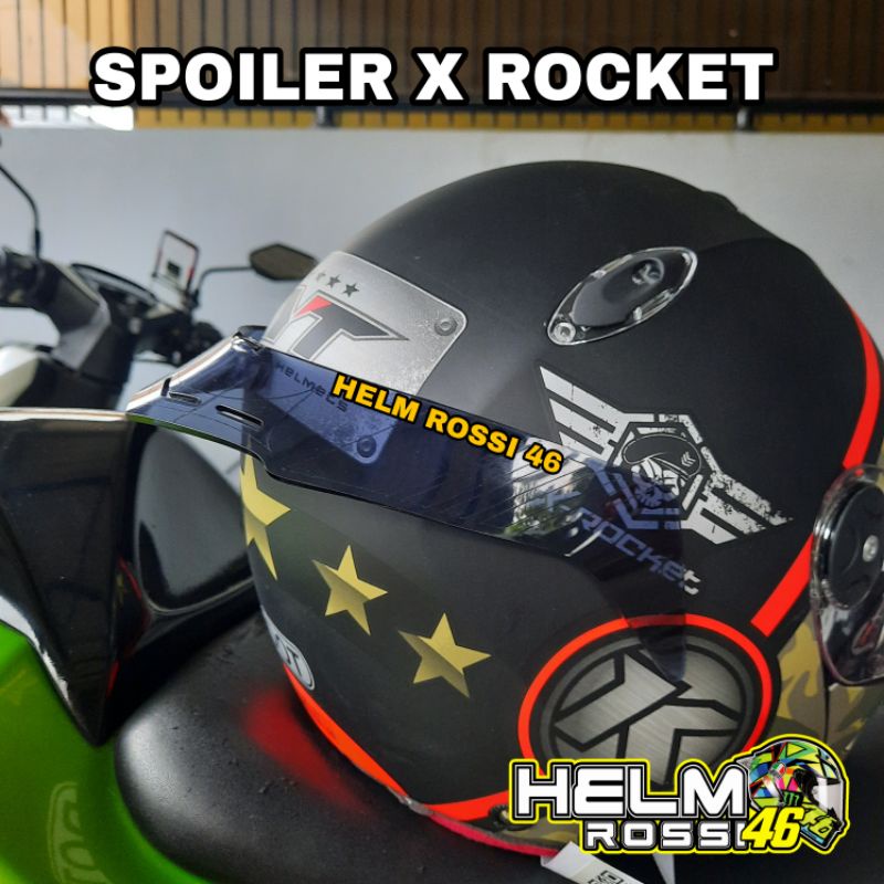 Spoiler KYT X ROCKET Roket Hitam dan bening gratis 3M VHB Perekat