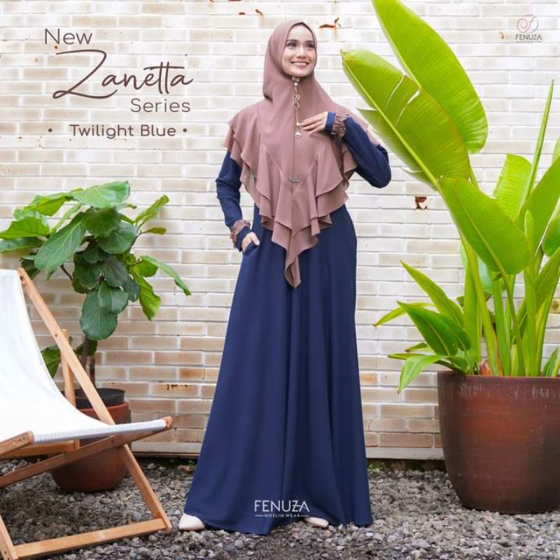 Gamis New Zanetta Dress Katun Medina Busui Adem Best Seller Original Fenuza