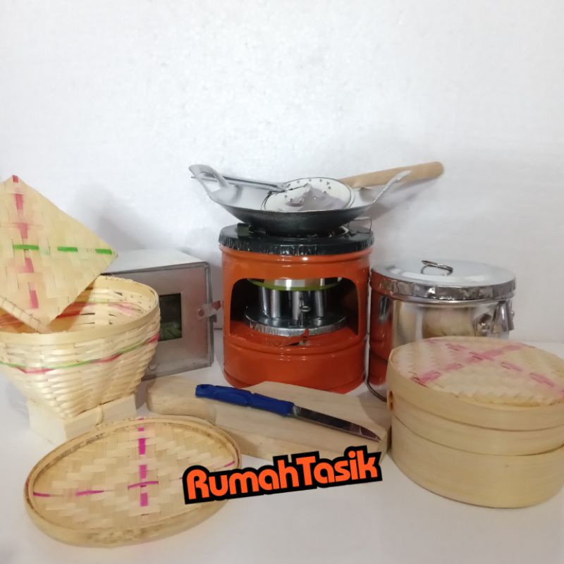 Rumah Tasik Set Alat Masak Mainan Masak Masakan Anak Bisa Nyala Kompor Mini Mainan Anak