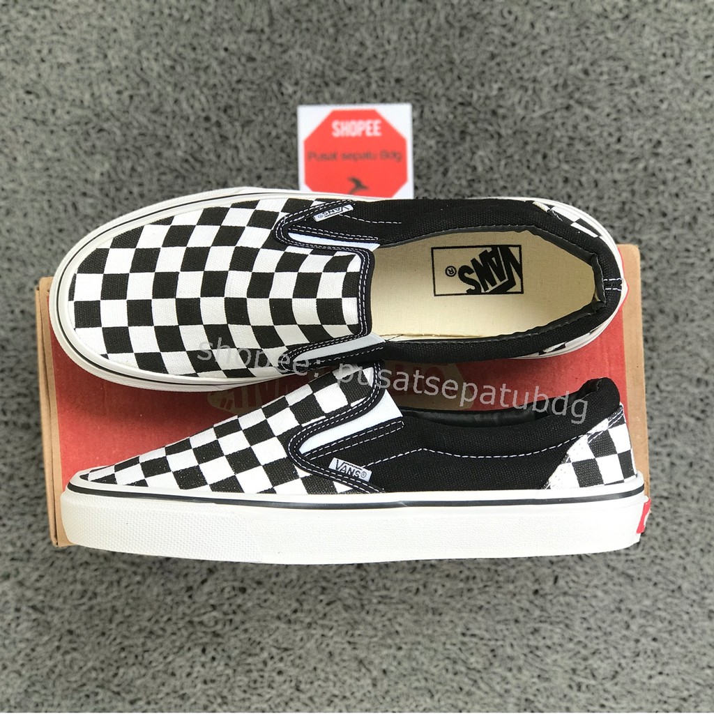 VANS SLIPON CHECKERBOARD MIX HITAM PUTIH