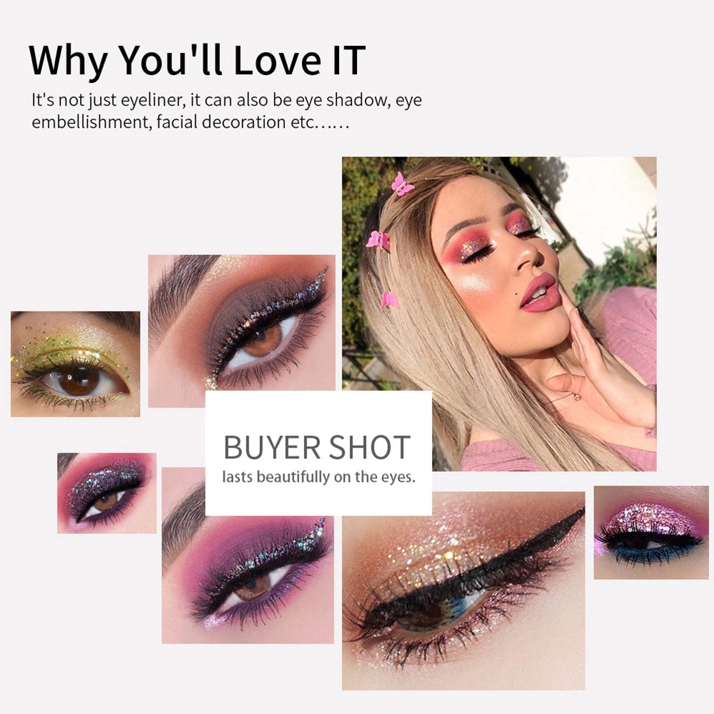 HANDAIYAN Eyeliner Eyeshadow Warna Waterproof  Long Lasting Liquid Eye Liner Shimmer Eye makeup