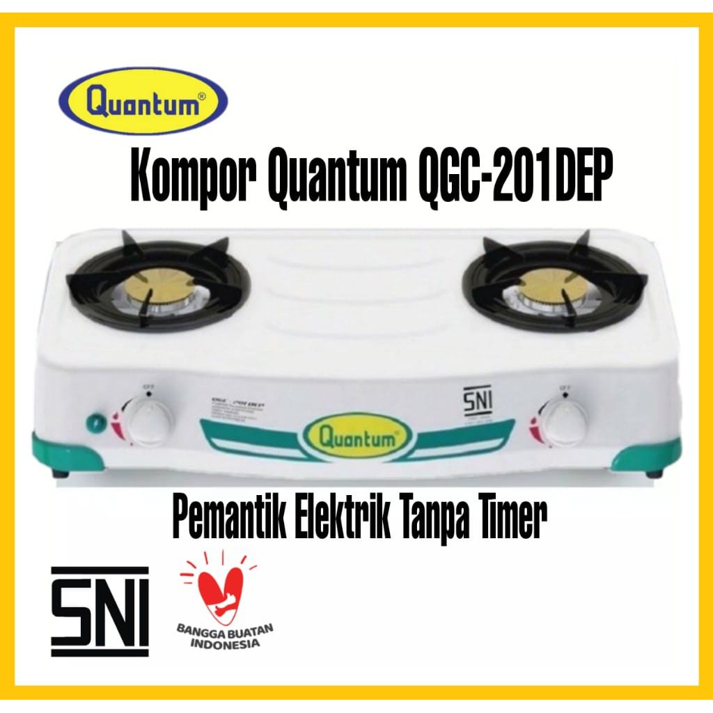Kompor Gas Quantum 2 Tungku Elektrik QGC 201 DEP Tanpa Timer