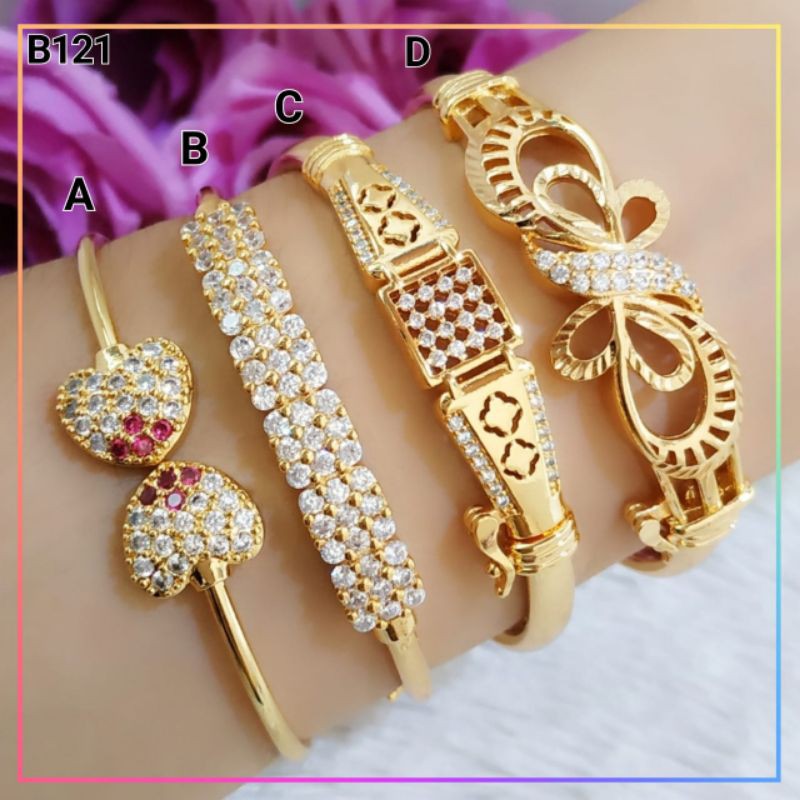  Gelang  Xuping Gelang  Dewasa Permata Simple  B121 Lapis Emas  