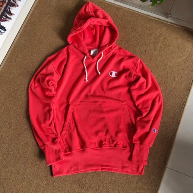 champion hoodie red and white