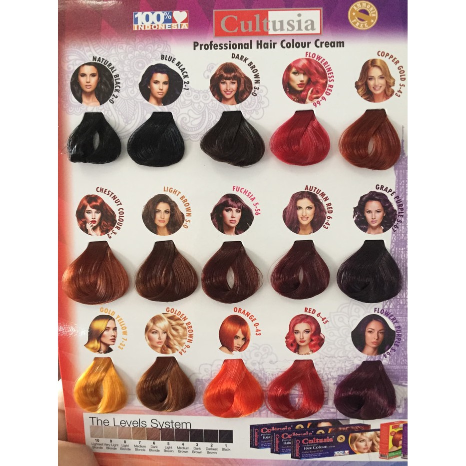 Cultusia Hair Color Cream -  FREE SARUNG TANGAN PLASTIK Rambut Cultusia 30 ml