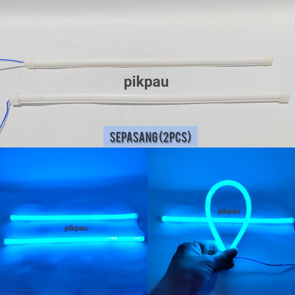 SEPASANG Lampu Alis Fleksibel 30cm LED Motor