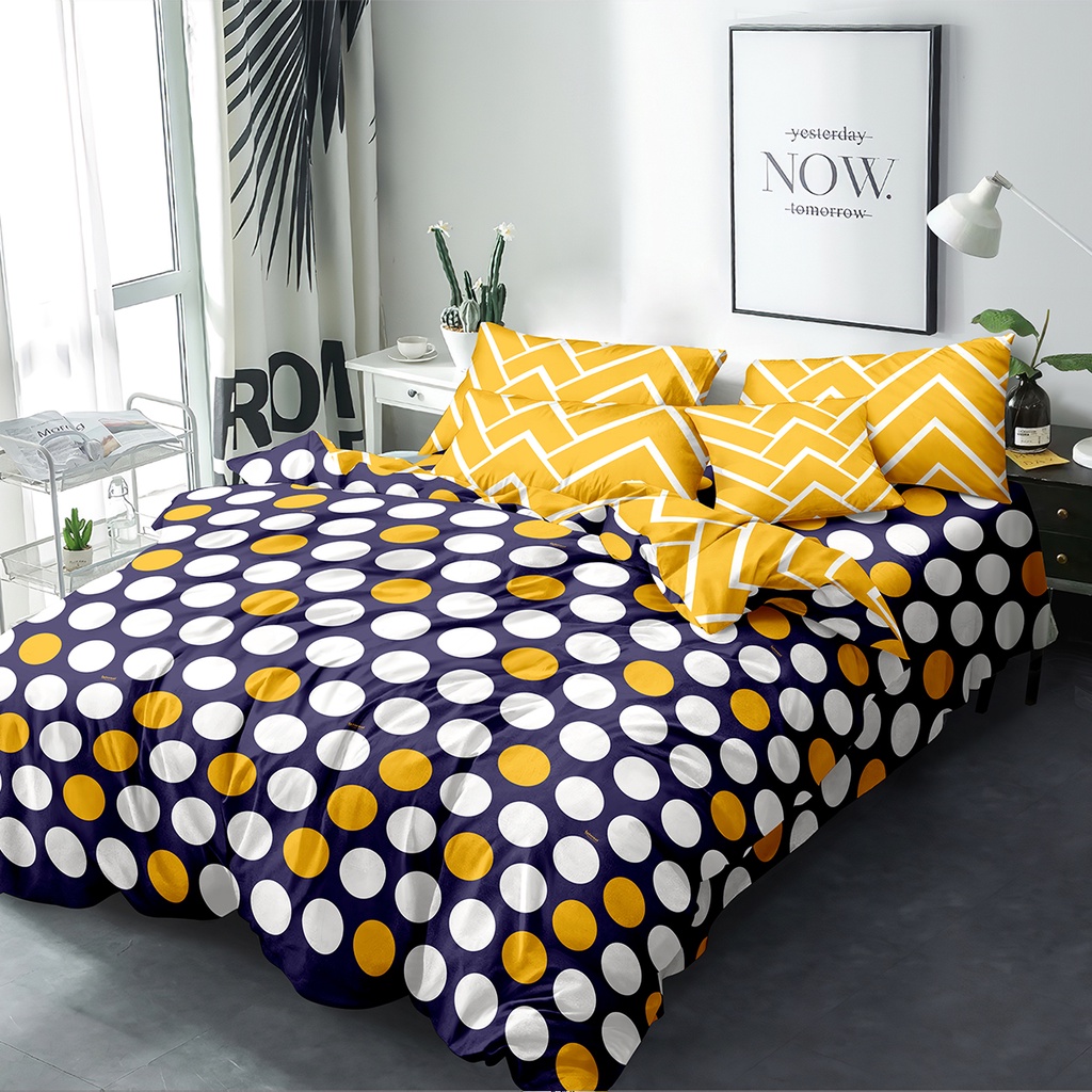 Internal - Bed Cover Set Queen 160x200 Tinggi 25 Fitted - Dot