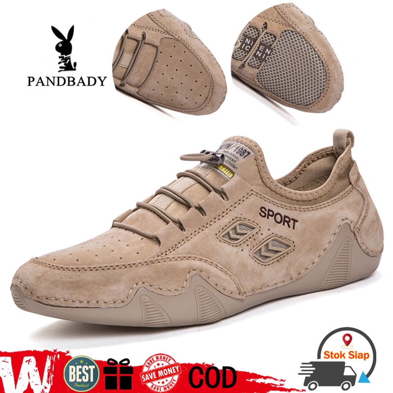 COD 100% KULIT ASLI Sepatu Sneaker Tali Olahraga Kantor Cowok Sepatu Pantofel Pria Pantofel Formal H